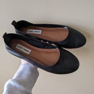 Steve Madden Ditra black leather ballet flats